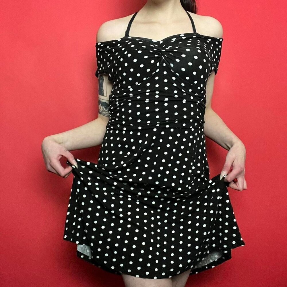 Monarchy / Black and white polkadot midi dress 🖤🤍​​​​​​